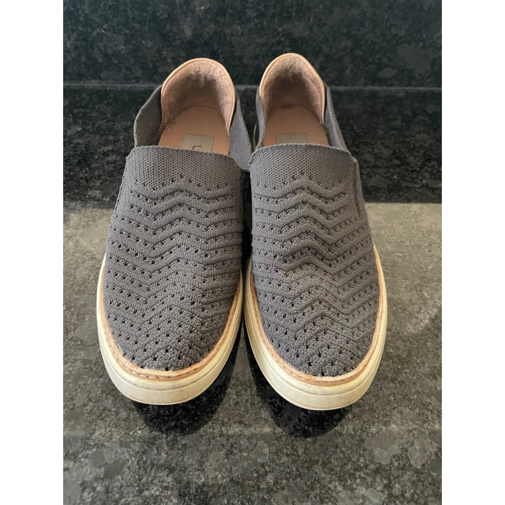 UGG Sammy Chevron Slip On Knit Sneakers Charcoal Grey Women Shoes Sz9